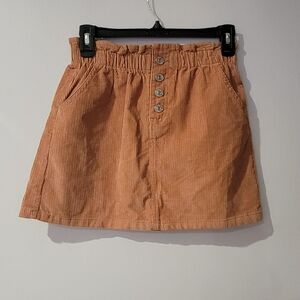 Forever 21 Girls Paperbag Waist Corduroy Skirt Size 13/14 NWT